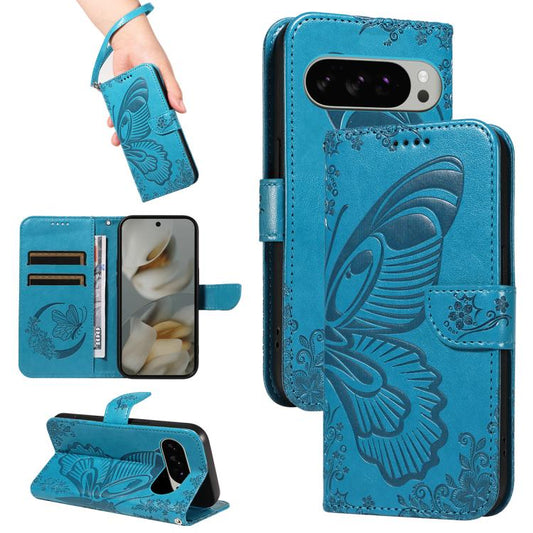 Swallowtail Butterfly Embossed Leather Phone Case, For Google Pixel 10 Pro XL 5G Global, For Google Pixel 10 5G / 10 Pro 5G Global