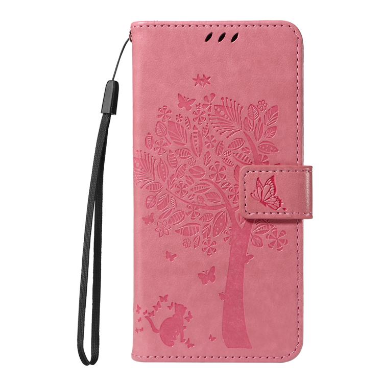 Tree & Cat Embossed Pattern Flip Leather Phone Case, For Google Pixel 10 Pro XL 5G Global, For Google Pixel 10 5G / 10 Pro 5G Global