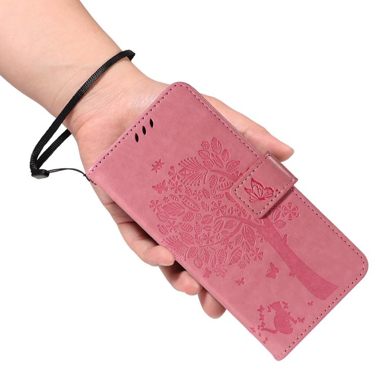 Tree & Cat Embossed Pattern Flip Leather Phone Case, For Google Pixel 10 Pro XL 5G Global, For Google Pixel 10 5G / 10 Pro 5G Global