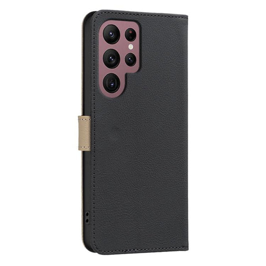 Splicing Color Hollow Flower Pattern RFID Leather Phone Case