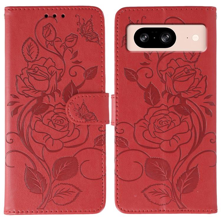 Rose Butterfly Embossed Leather Phone Case