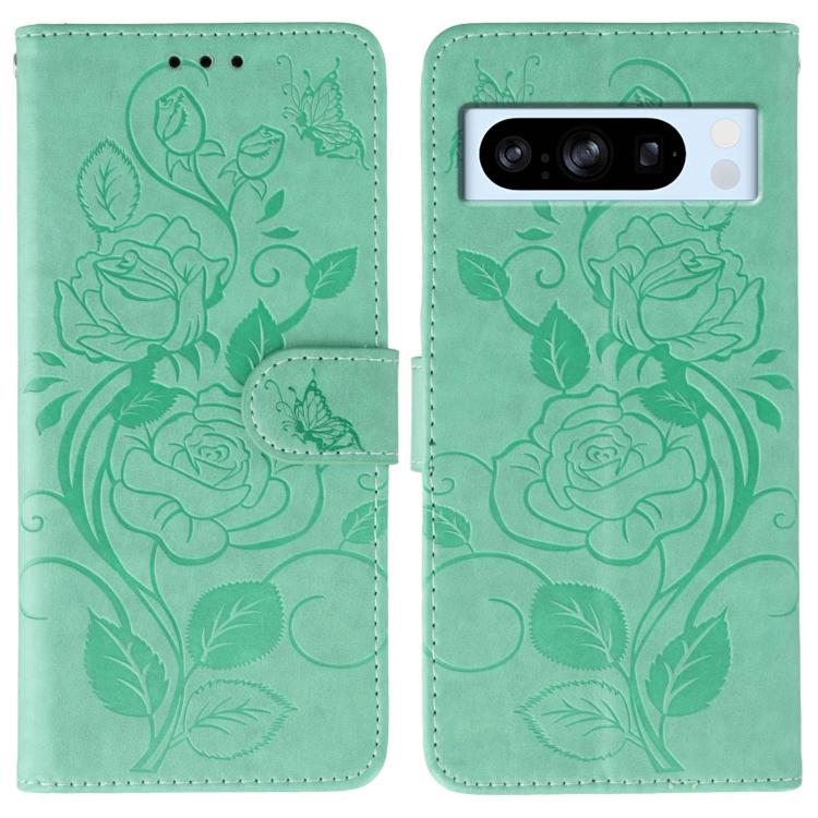 Rose Butterfly Embossed Leather Phone Case