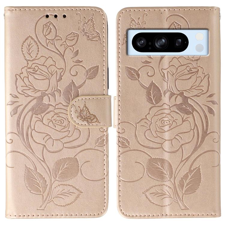 Rose Butterfly Embossed Leather Phone Case