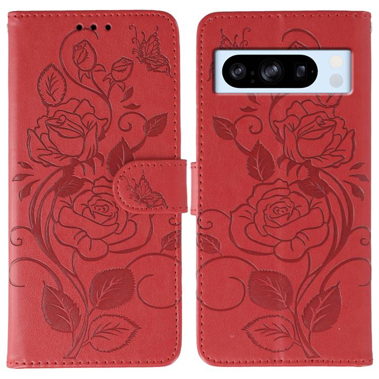 Rose Butterfly Embossed Leather Phone Case
