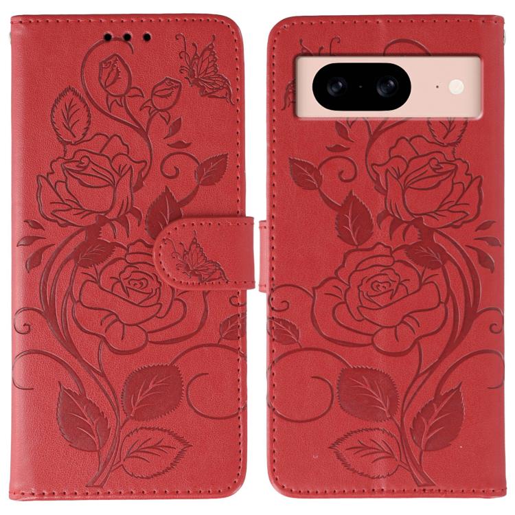 Rose Butterfly Embossed Leather Phone Case