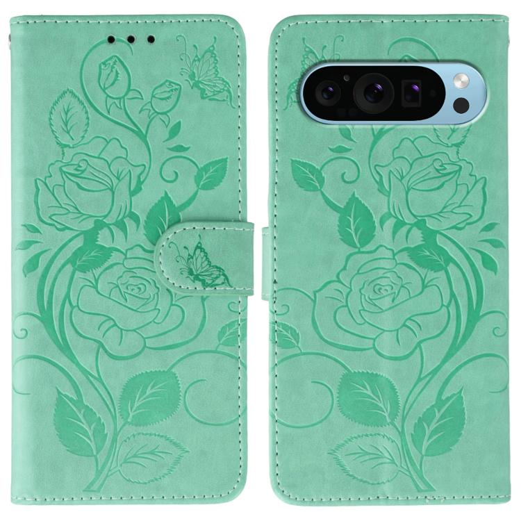 Rose Butterfly Embossed Leather Phone Case