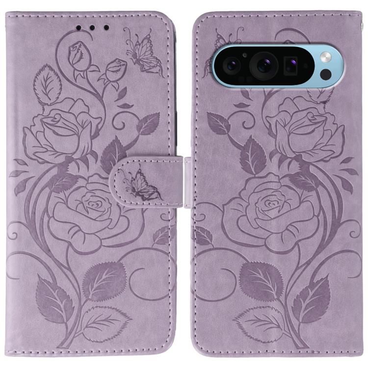 Rose Butterfly Embossed Leather Phone Case