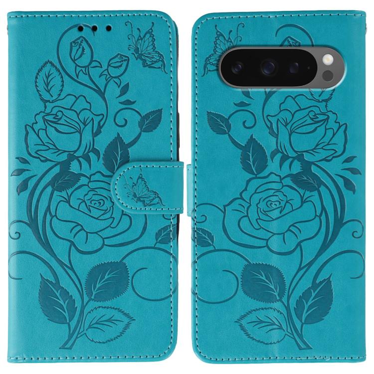 Rose Butterfly Embossed Leather Phone Case