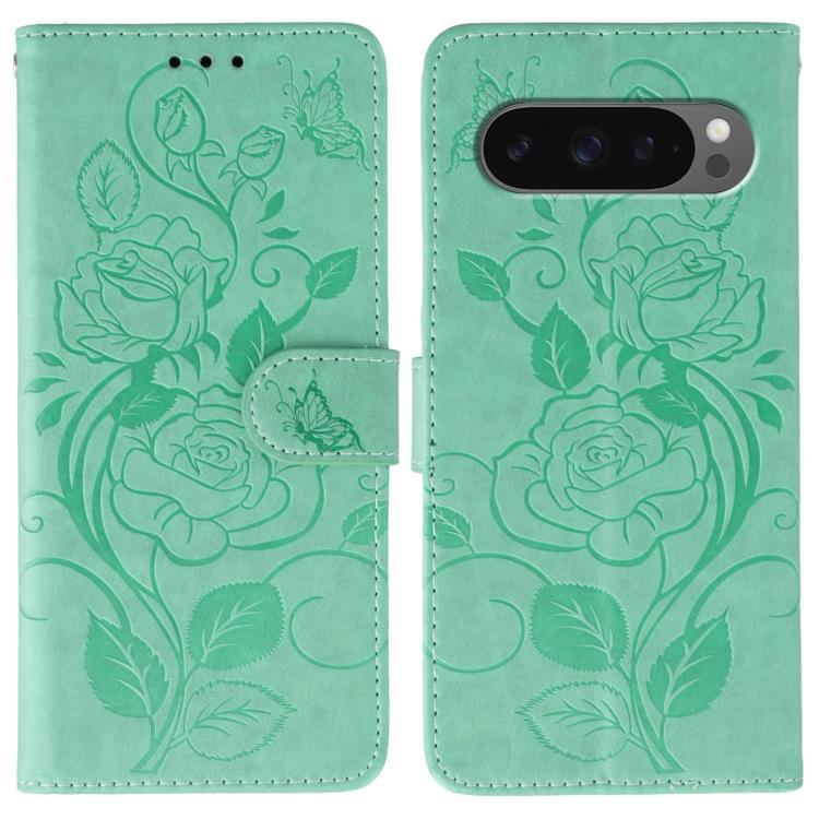 Rose Butterfly Embossed Leather Phone Case