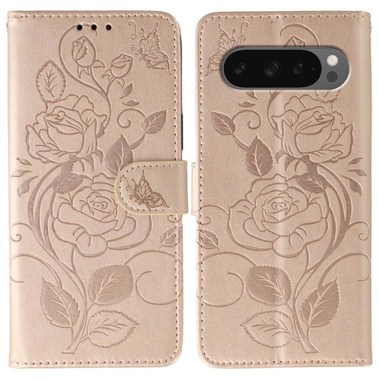 Rose Butterfly Embossed Leather Phone Case