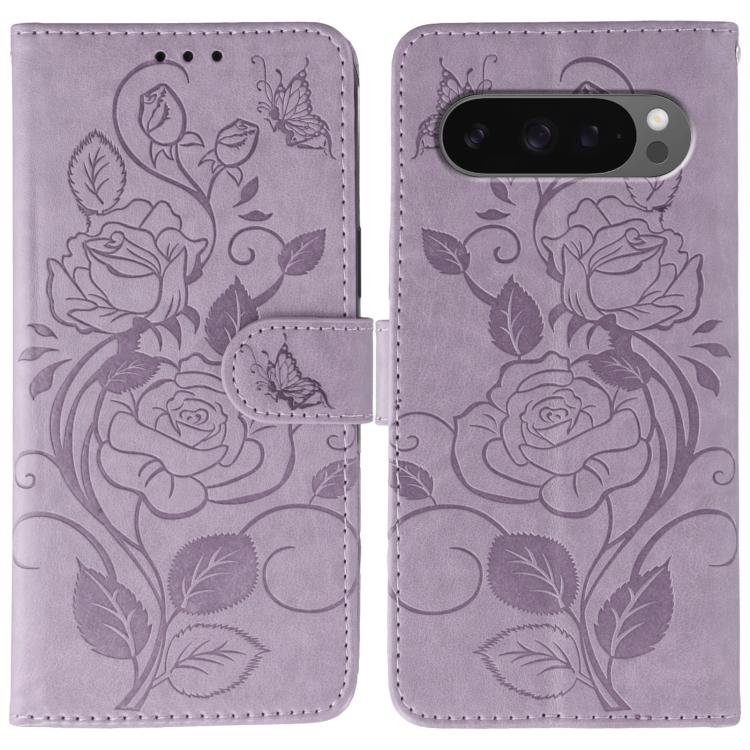 Rose Butterfly Embossed Leather Phone Case