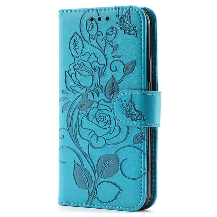 Rose Butterfly Embossed Leather Phone Case