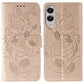 Rose Butterfly Embossed Leather Phone Case