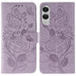 Rose Butterfly Embossed Leather Phone Case