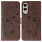 Rose Butterfly Embossed Leather Phone Case