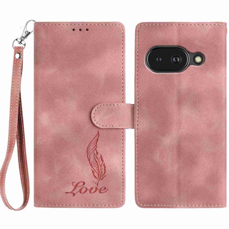 Skin Feel Embossed Feather Leather Phone Case