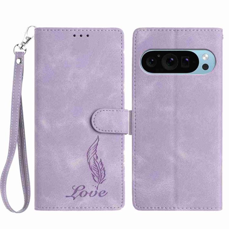 Skin Feel Embossed Feather Leather Phone Case