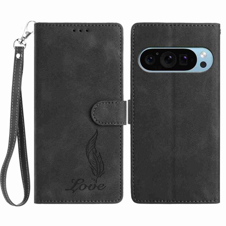 Skin Feel Embossed Feather Leather Phone Case