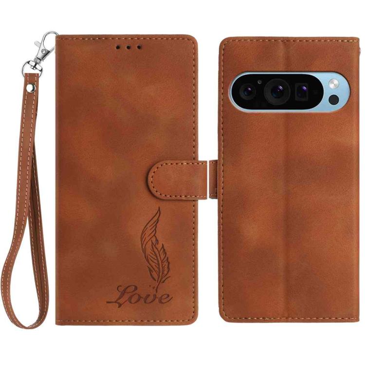 Skin Feel Embossed Feather Leather Phone Case