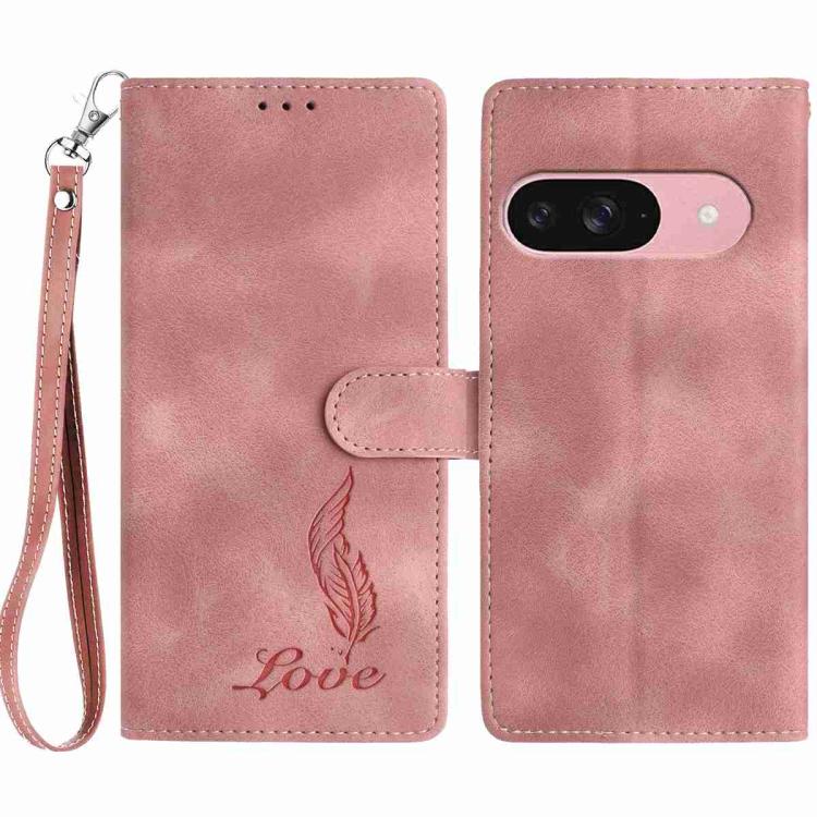 Skin Feel Embossed Feather Leather Phone Case