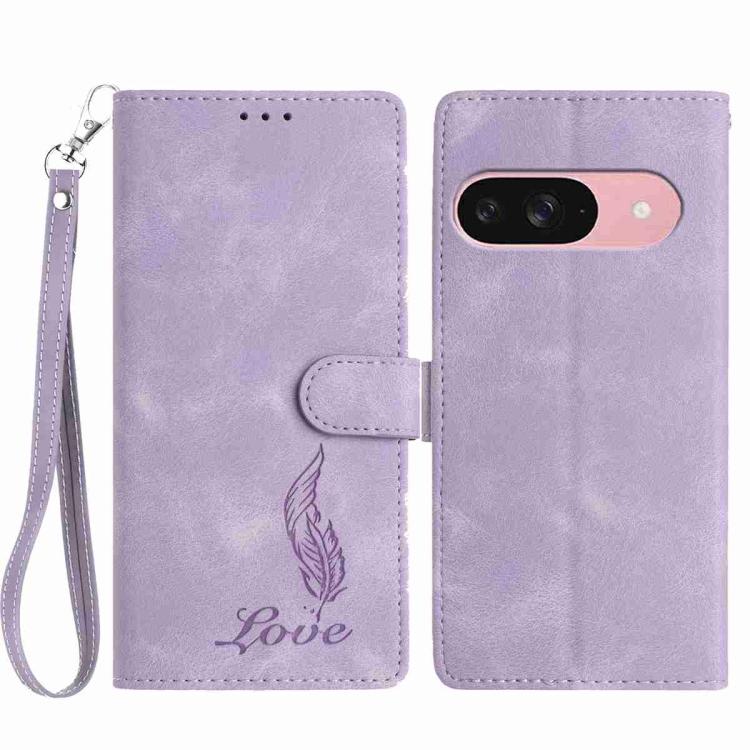 Skin Feel Embossed Feather Leather Phone Case