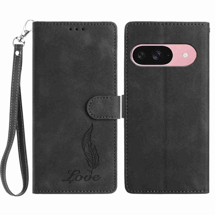 Skin Feel Embossed Feather Leather Phone Case