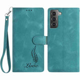 Skin Feel Embossed Feather Leather Phone Case