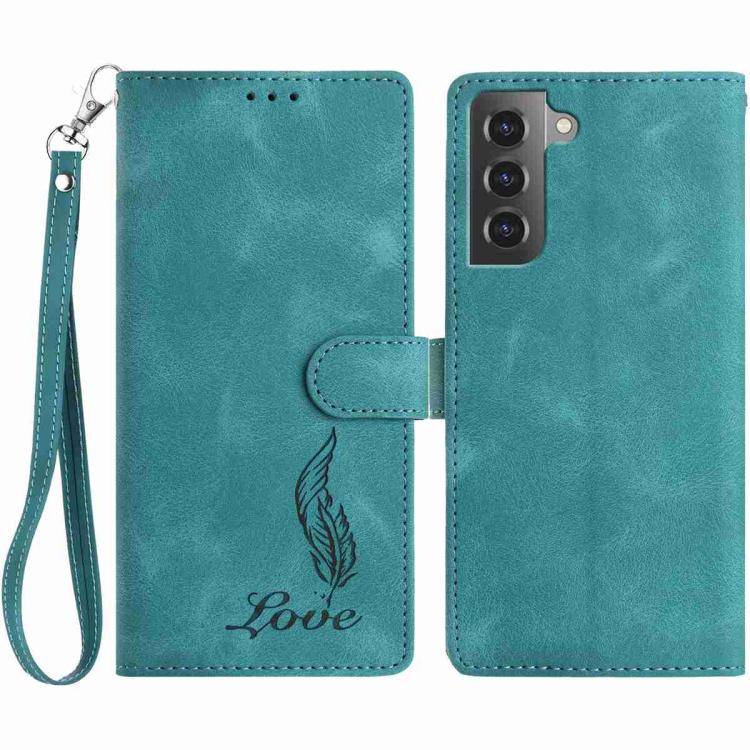 Skin Feel Embossed Feather Leather Phone Case
