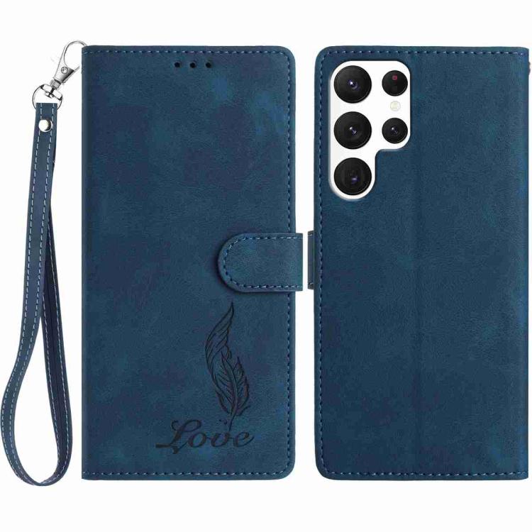 Skin Feel Embossed Feather Leather Phone Case
