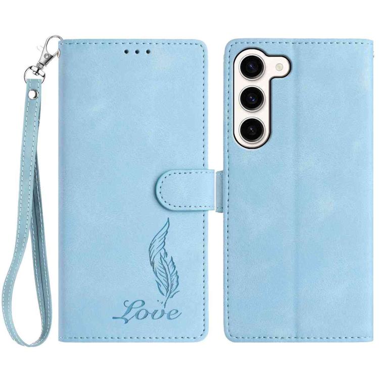 Skin Feel Embossed Feather Leather Phone Case