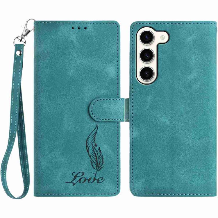 Skin Feel Embossed Feather Leather Phone Case