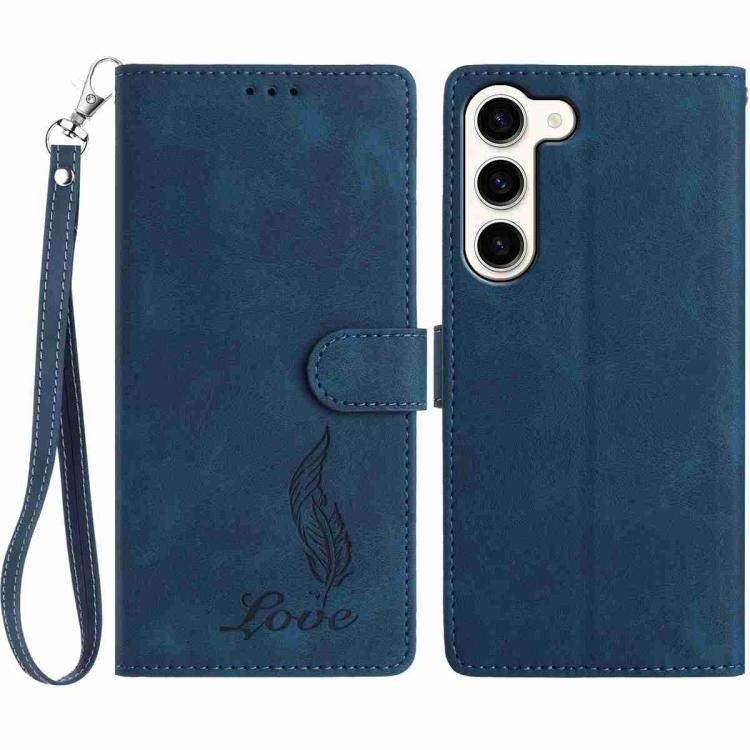Skin Feel Embossed Feather Leather Phone Case