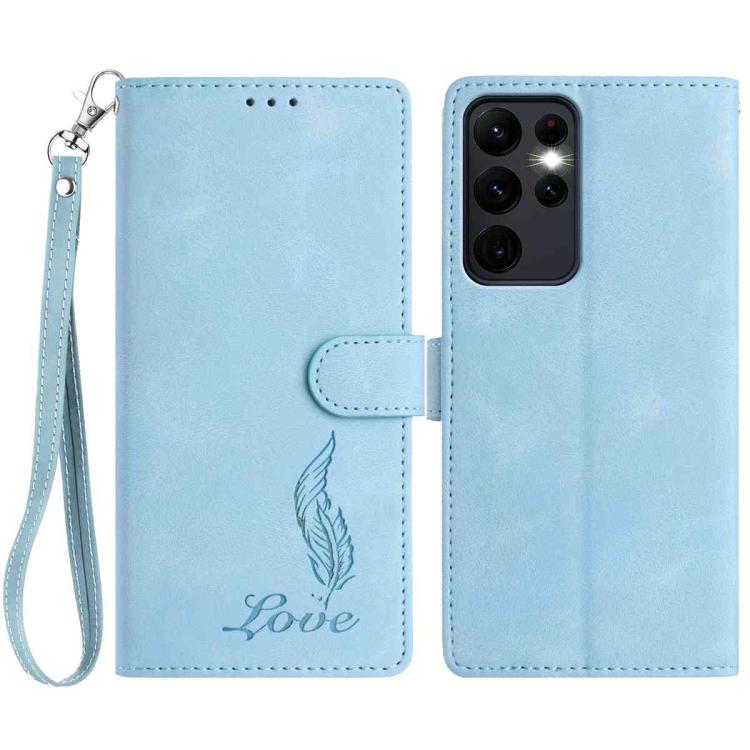 Skin Feel Embossed Feather Leather Phone Case