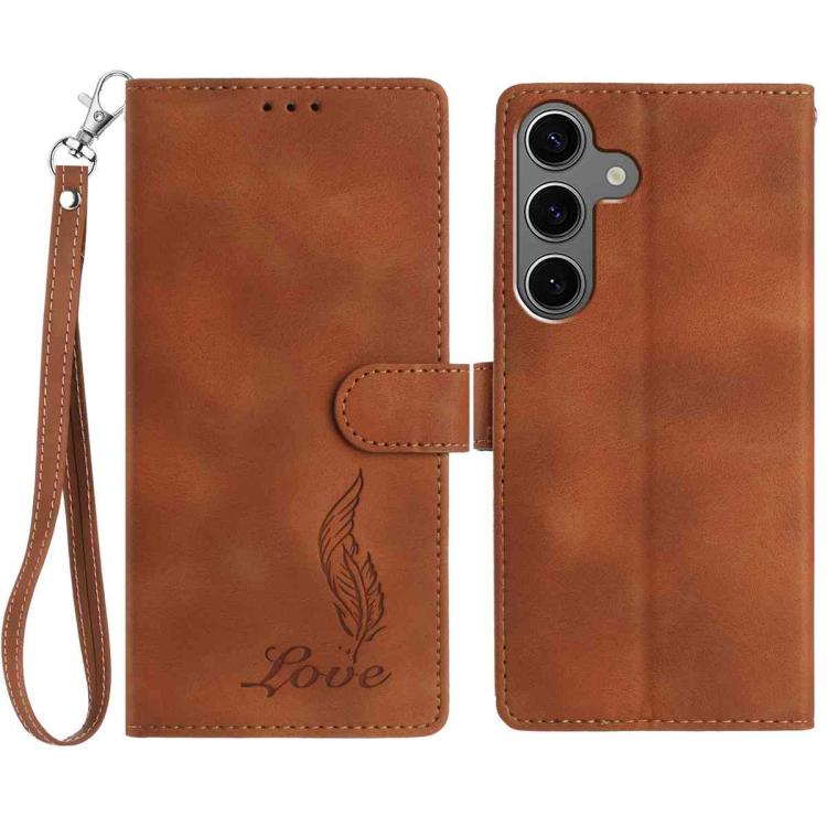 Skin Feel Embossed Feather Leather Phone Case