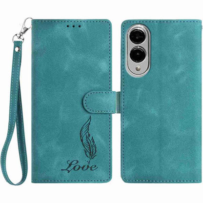 Skin Feel Embossed Feather Leather Phone Case
