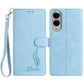Skin Feel Embossed Feather Leather Phone Case
