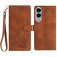 Skin Feel Embossed Feather Leather Phone Case
