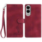 Skin Feel Embossed Feather Leather Phone Case