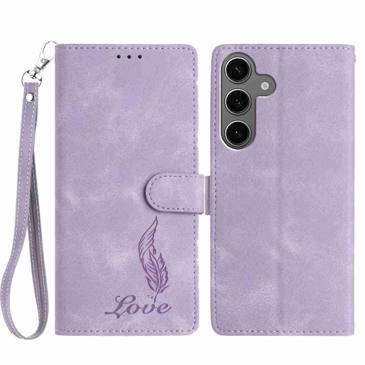 Skin Feel Embossed Feather Leather Phone Case