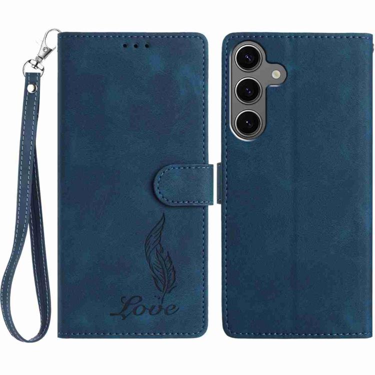 Skin Feel Embossed Feather Leather Phone Case
