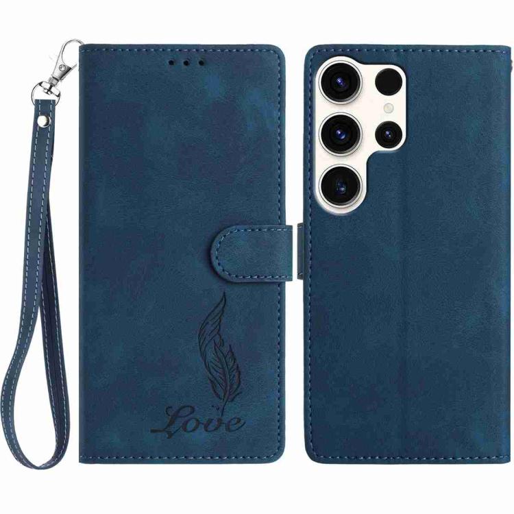 Skin Feel Embossed Feather Leather Phone Case