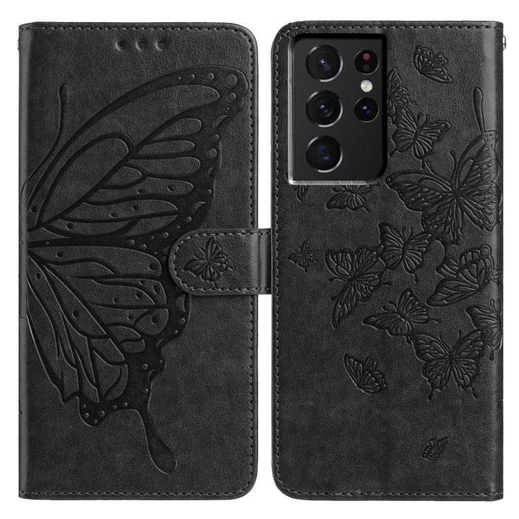 Butterfly Flutter Pattern Embossed Leather Phone Case