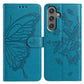 Butterfly Flutter Pattern Embossed Leather Phone Case