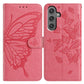 Butterfly Flutter Pattern Embossed Leather Phone Case