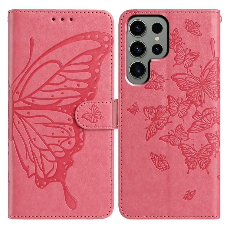 Butterfly Flutter Pattern Embossed Leather Phone Case
