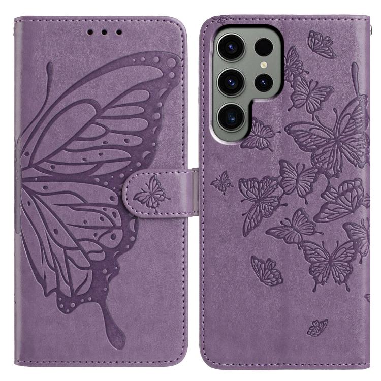 Butterfly Flutter Pattern Embossed Leather Phone Case