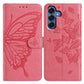 Butterfly Flutter Pattern Embossed Leather Phone Case