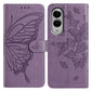 Butterfly Flutter Pattern Embossed Leather Phone Case