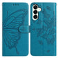 Butterfly Flutter Pattern Embossed Leather Phone Case