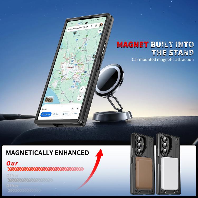 Rotating Ring Holder Magnetic MagSafe Phone Case, For Samsung Galaxy Z Fold7 5G, For Samsung Galaxy Z Flip7 5G